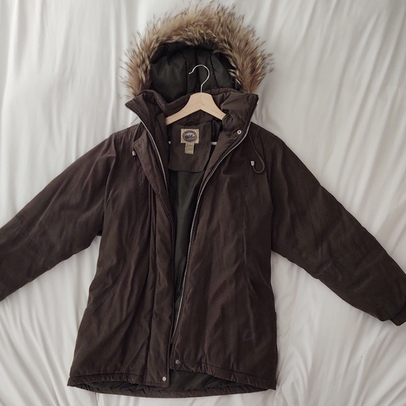 GENUINE FUR hooded oversized winter coat - Picture 2 of 3